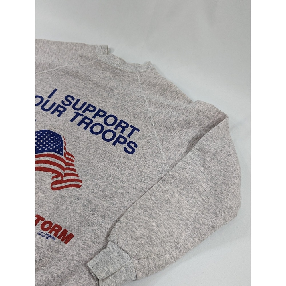 VTG Tultex Ultra Fleece 220 Sweatshirt "I Support Our Troops " Desert Storm Med